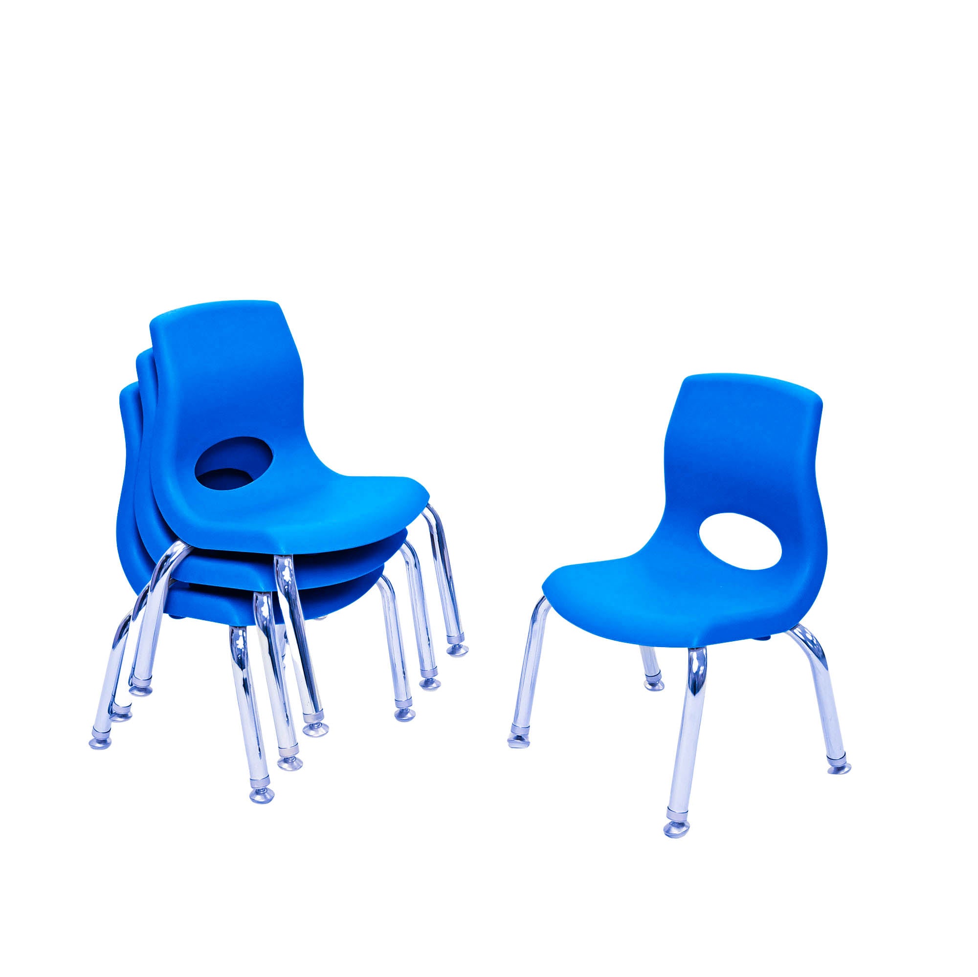 MyPosture Plus 8" Chair - Set of 4 - Blue with Chrome Legs