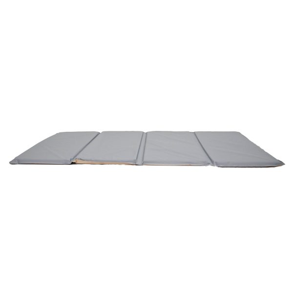1" Angels 4 Section Folding Rest Nap Mat - Set of 5 - Fog Blue/Sand