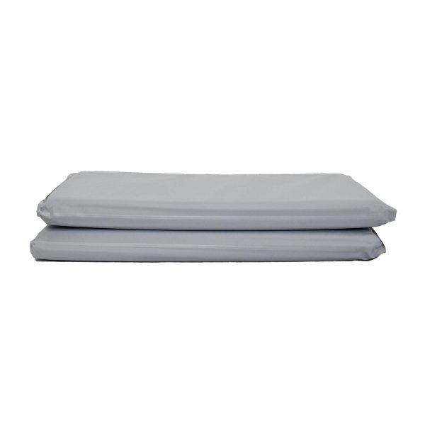 1" Angels 4 Section Folding Rest Nap Mat - Fog Blue/Sand