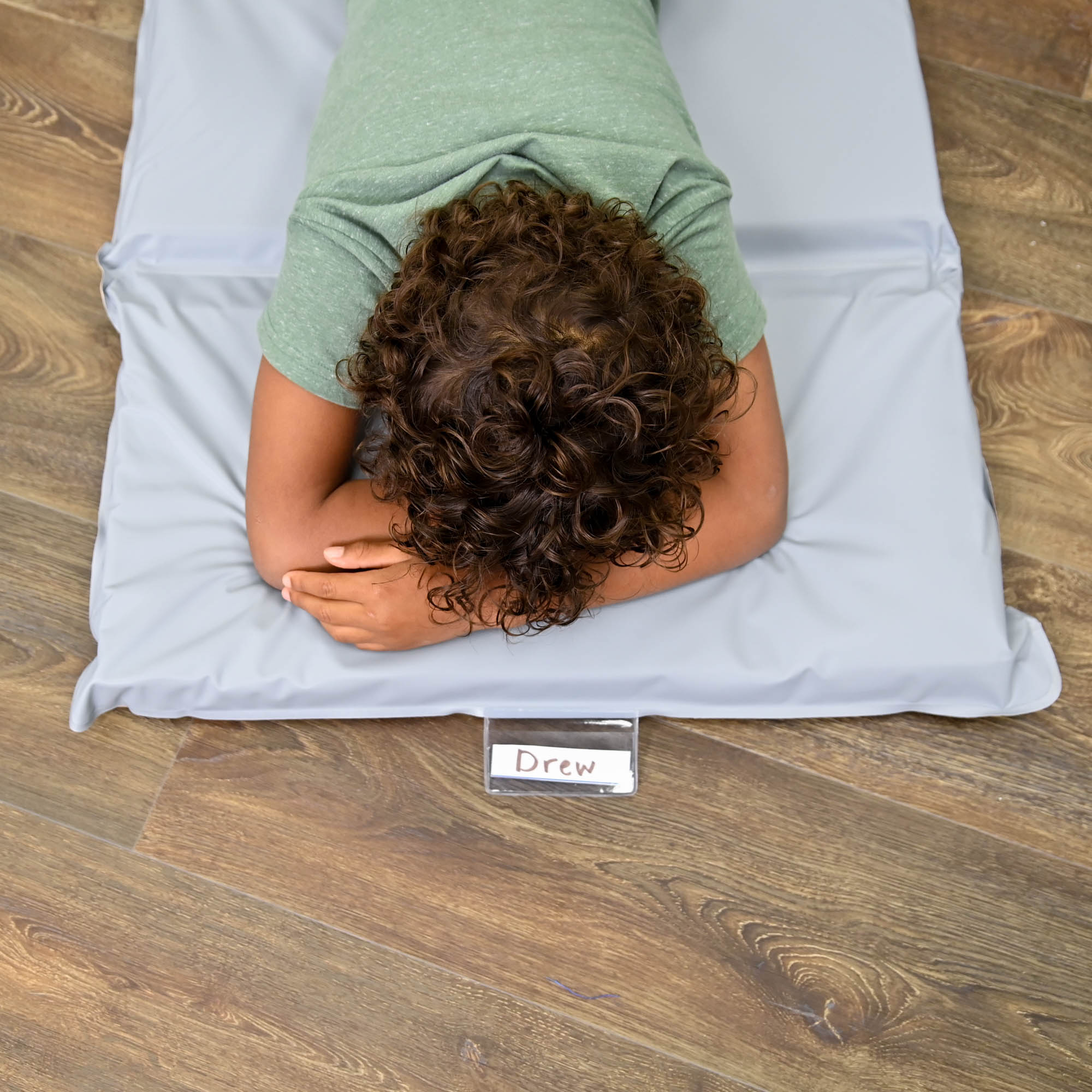 1" Angels 4 Section Folding Rest Nap Mat - Fog Blue/Sand