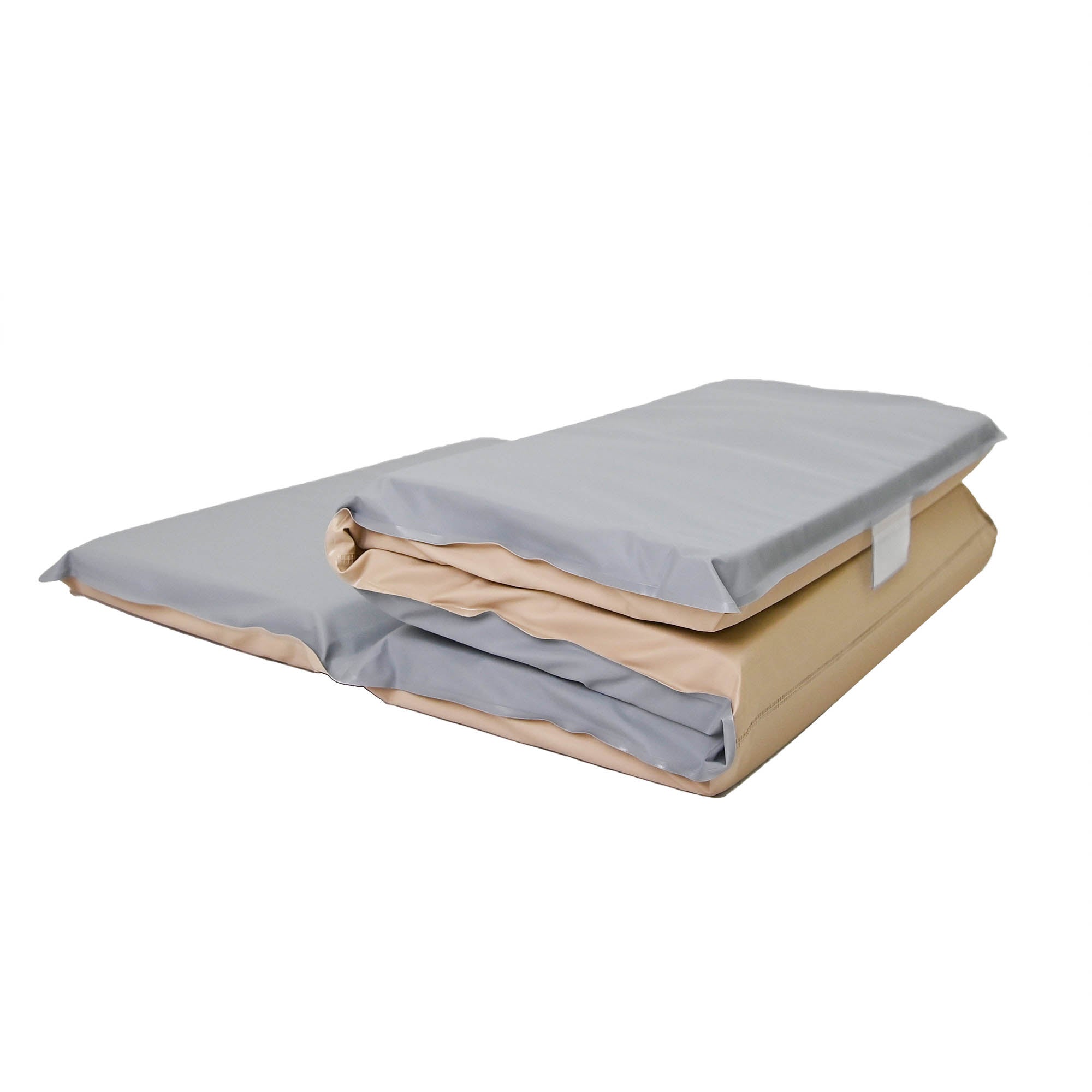 2" Angels 4 Section Folding Rest Nap Mat - Set of 5 - Fog Blue/Sand
