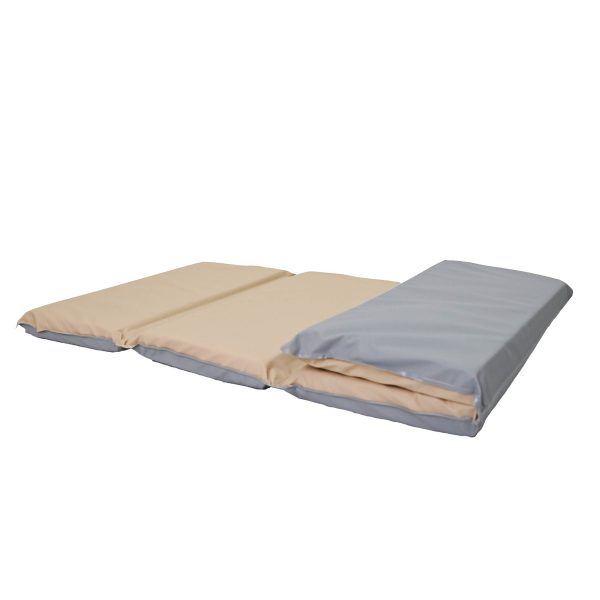1" Angels 4 Section Folding Rest Nap Mat - Fog Blue/Sand