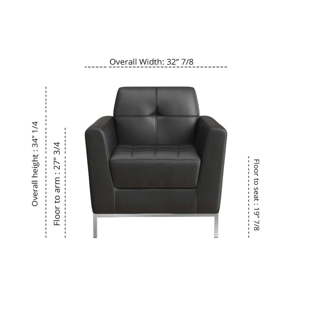 OfficeSource  Parker Club Chair - Black