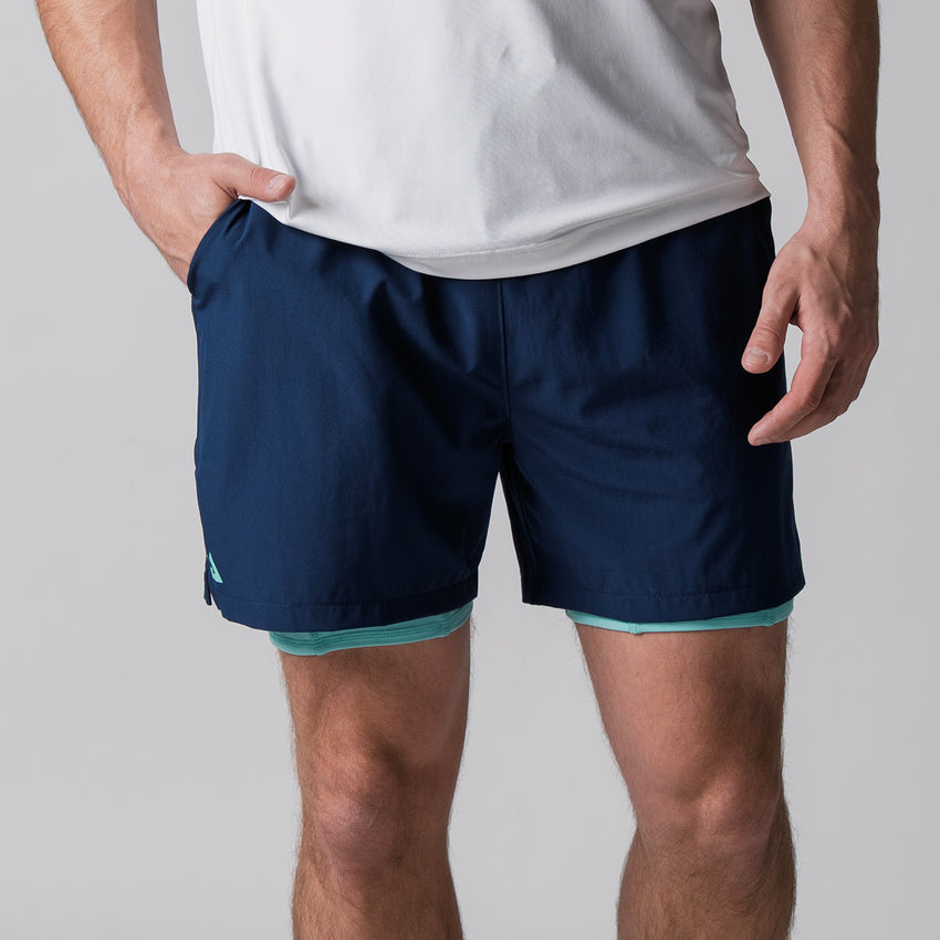 Men's Woven 2-in-1 Shorts (Navy) - XL