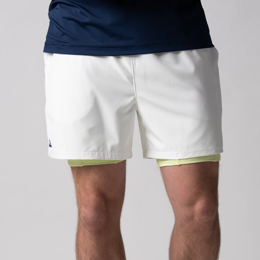 Men's Woven 2-in-1 Shorts (White) - XS