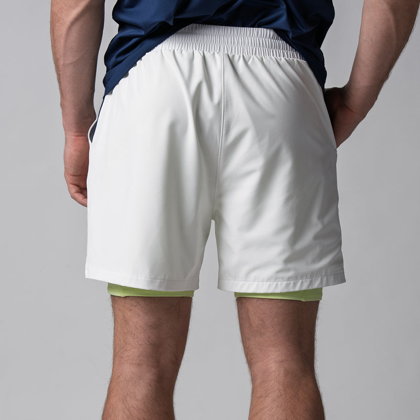 Men's Woven 2-in-1 Shorts (White) - S