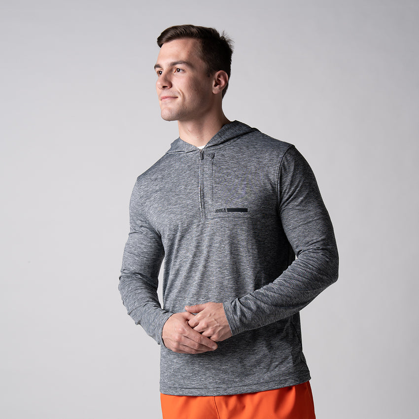 Men's Quarter Zip Hoodie (Navy Heather) - L