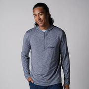 Men's Quarter Zip Hoodie (Navy Heather) - S