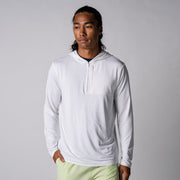Men's Quarter Zip Hoodie (White) - M