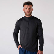 Men's Quarter Zip Pullover (Black) - S