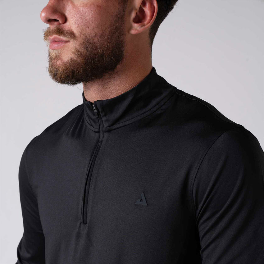 Men's Quarter Zip Pullover (Black) - M