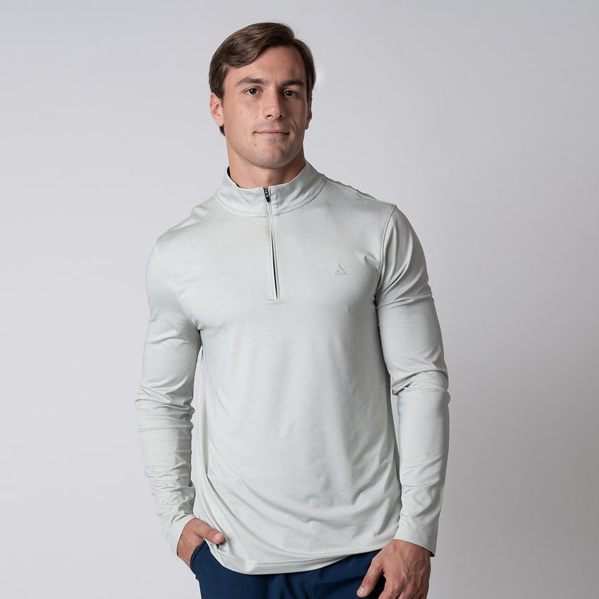Men's Quarter Zip Pullover (Gravity Gray Heather) - S