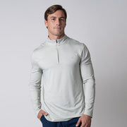 Men's Quarter Zip Pullover (Charcoal Gray Heather) - L