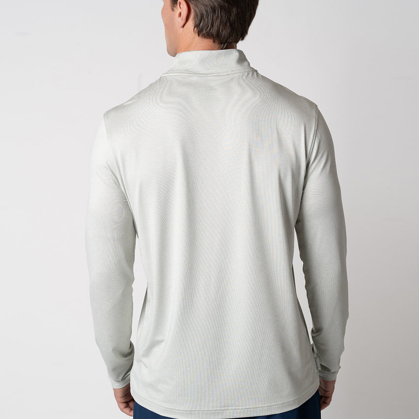 Men's Quarter Zip Pullover (Charcoal Gray Heather) - L