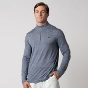 Men's Quarter Zip Pullover (Sandstone Heather) - L