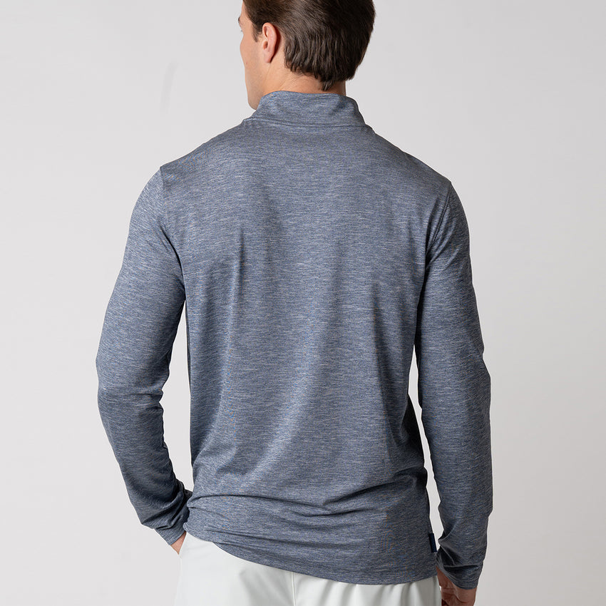 Men's Quarter Zip Pullover (Navy Heather) - M