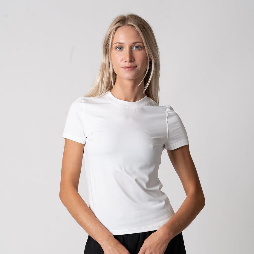 Women's Club Short Sleeve Crew Neck (White) - S