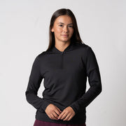 Women's Quarter Zip Pullover (Black) - S
