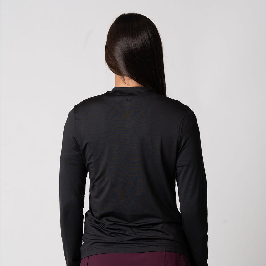 Women's Quarter Zip Pullover (Black) - S