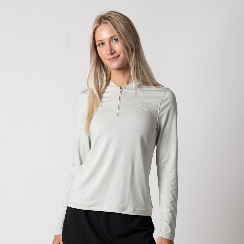 Women's Quarter Zip Pullover (Gravity Gray Heather) - XXL