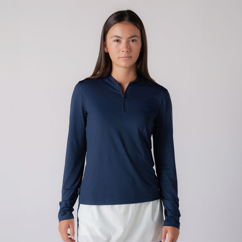 Women's Quarter Zip Pullover (Gravity Gray Heather) - L