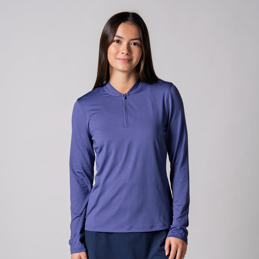 Women's Quarter Zip Pullover (Purple Dusk) - M