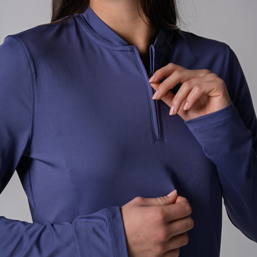 Women's Quarter Zip Pullover (Purple Dusk) - S