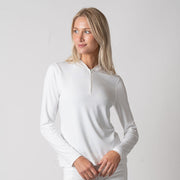 Women's Quarter Zip Pullover (White) - S