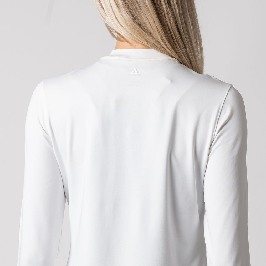 Women's Quarter Zip Pullover (White) - M