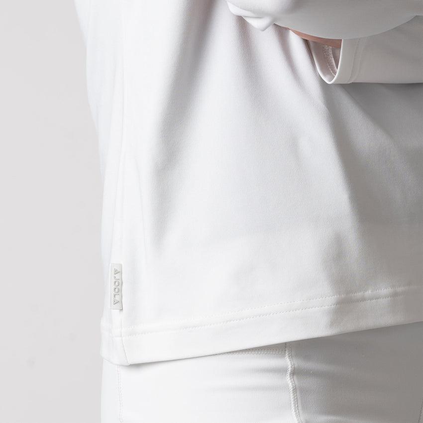 Women's Quarter Zip Pullover (White) - XS