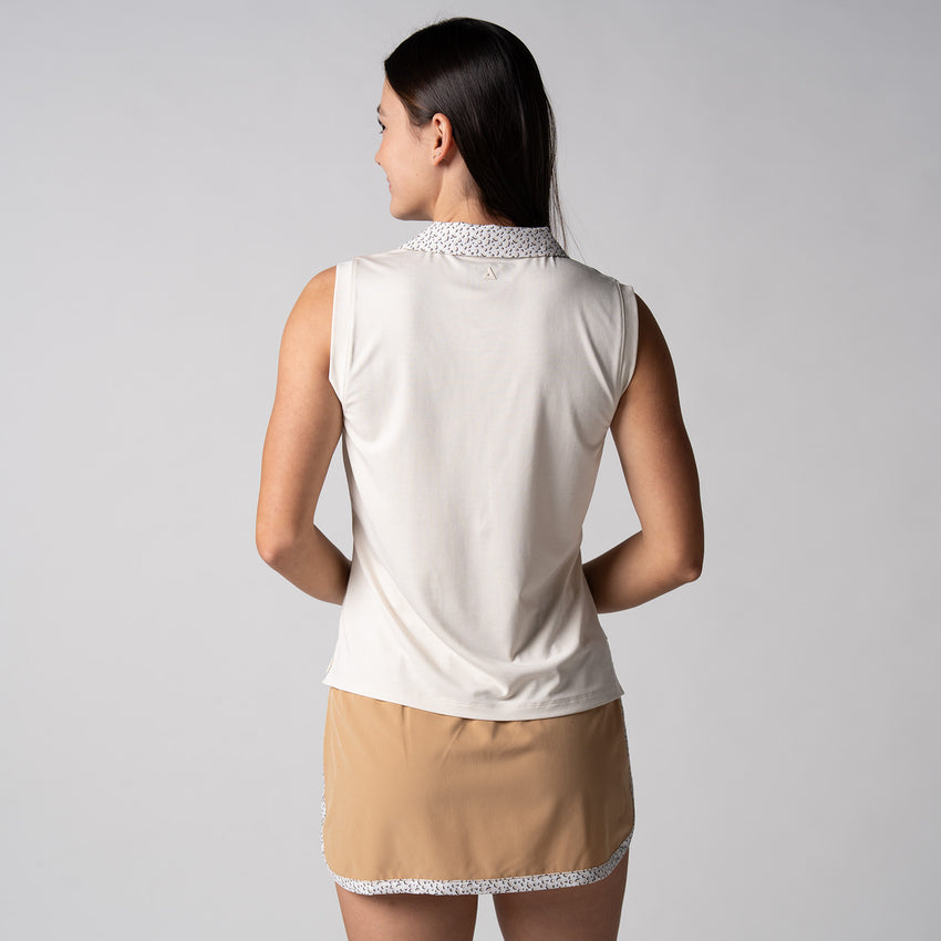 Women's Club Sleeveless Polo (Sandstone Heather) - XXL