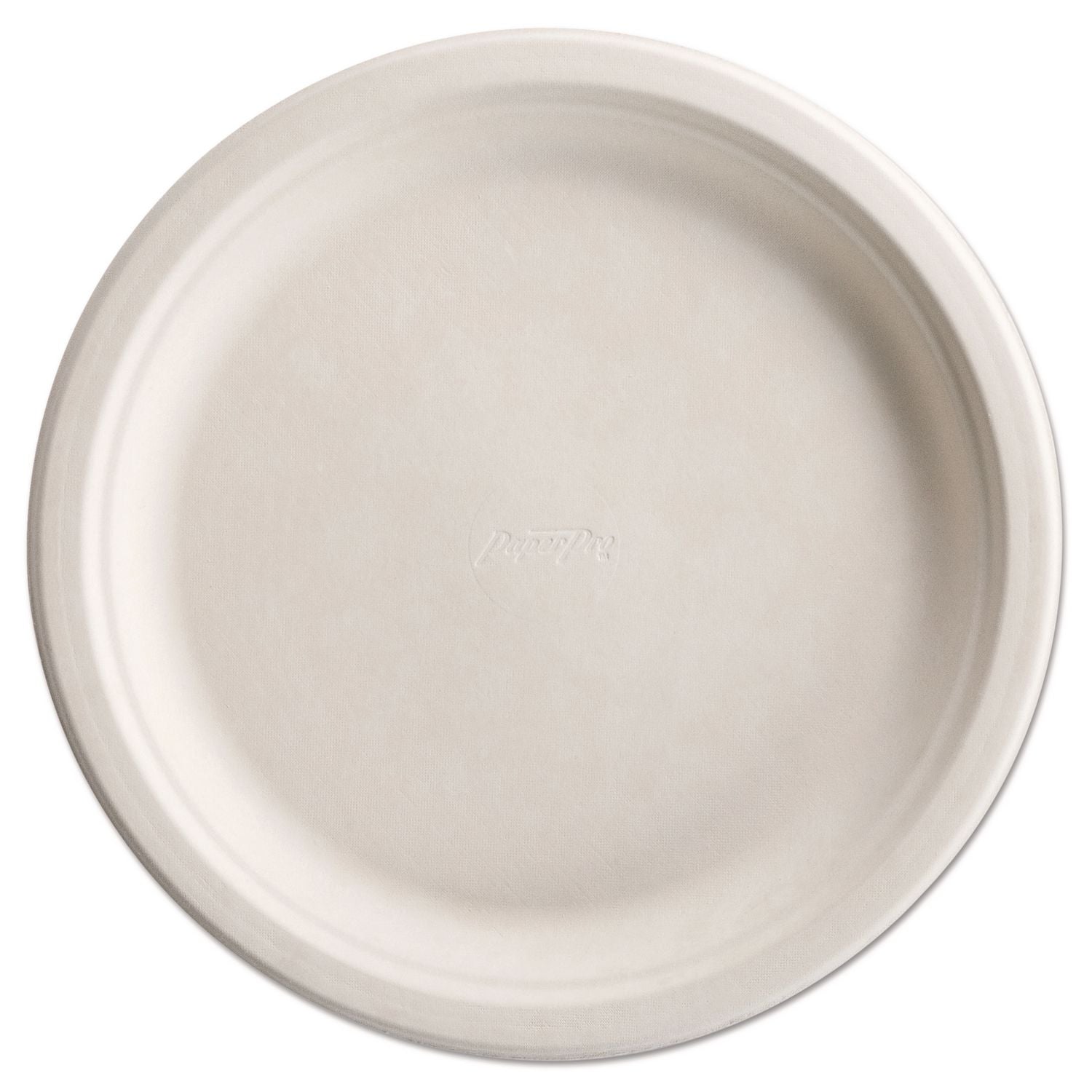 PaperPro Naturals Fiber Dinnerware, Plate, Paper, 10.5" dia, Natural, 125/Pack, 4 Packs/Carton