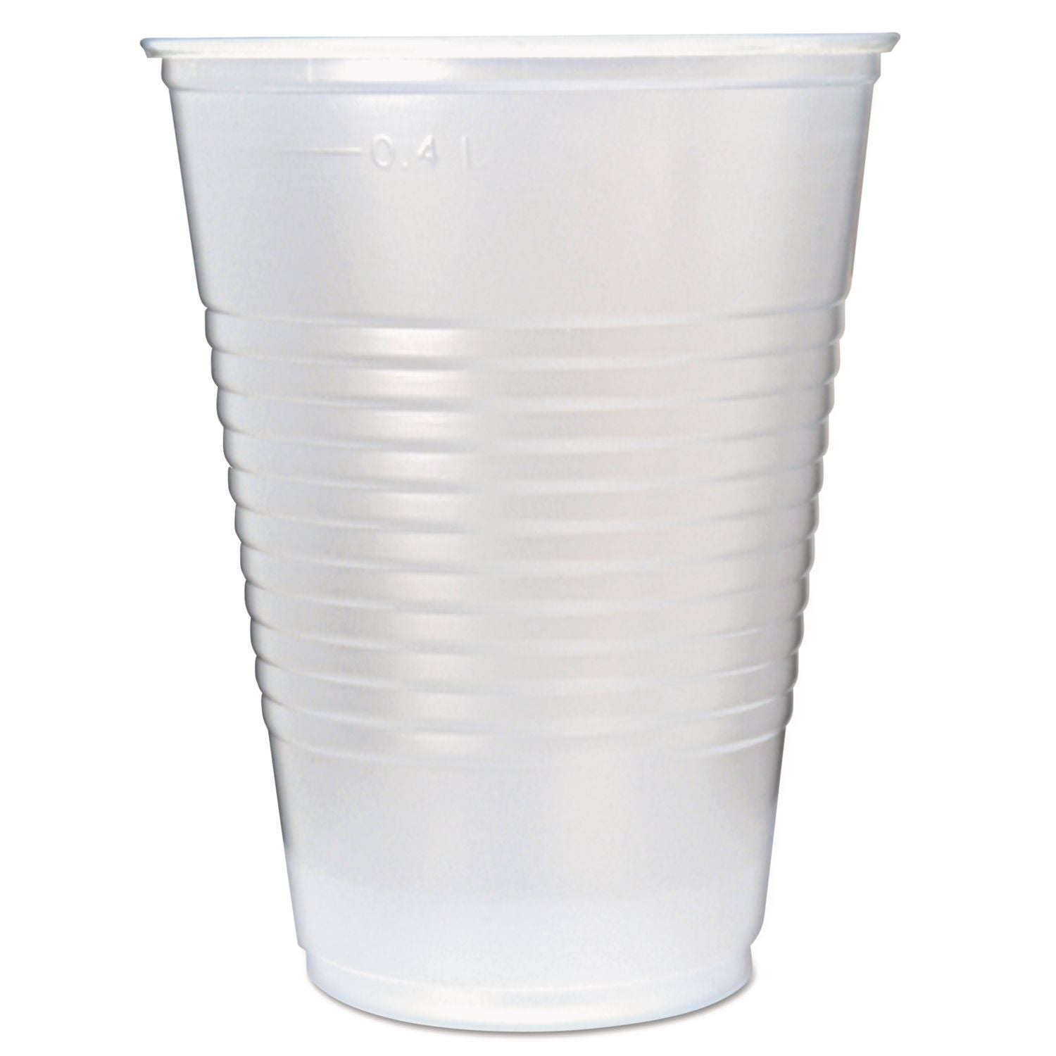 RK Ribbed Cold Drink Cups, 16 oz, Plastic, Translucent, 50/Sleeve, 20 Sleeves/Carton