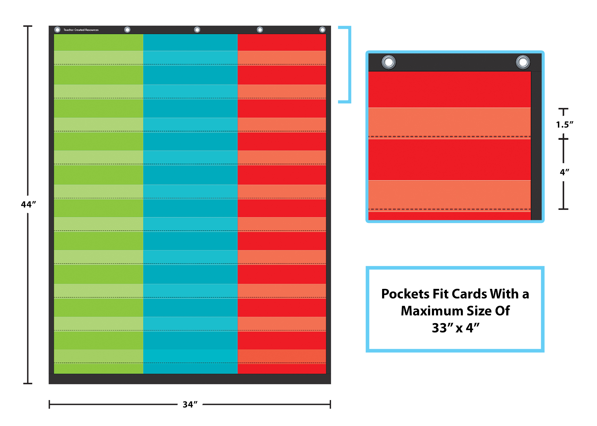3 Column Pocket Chart (34" x 44")