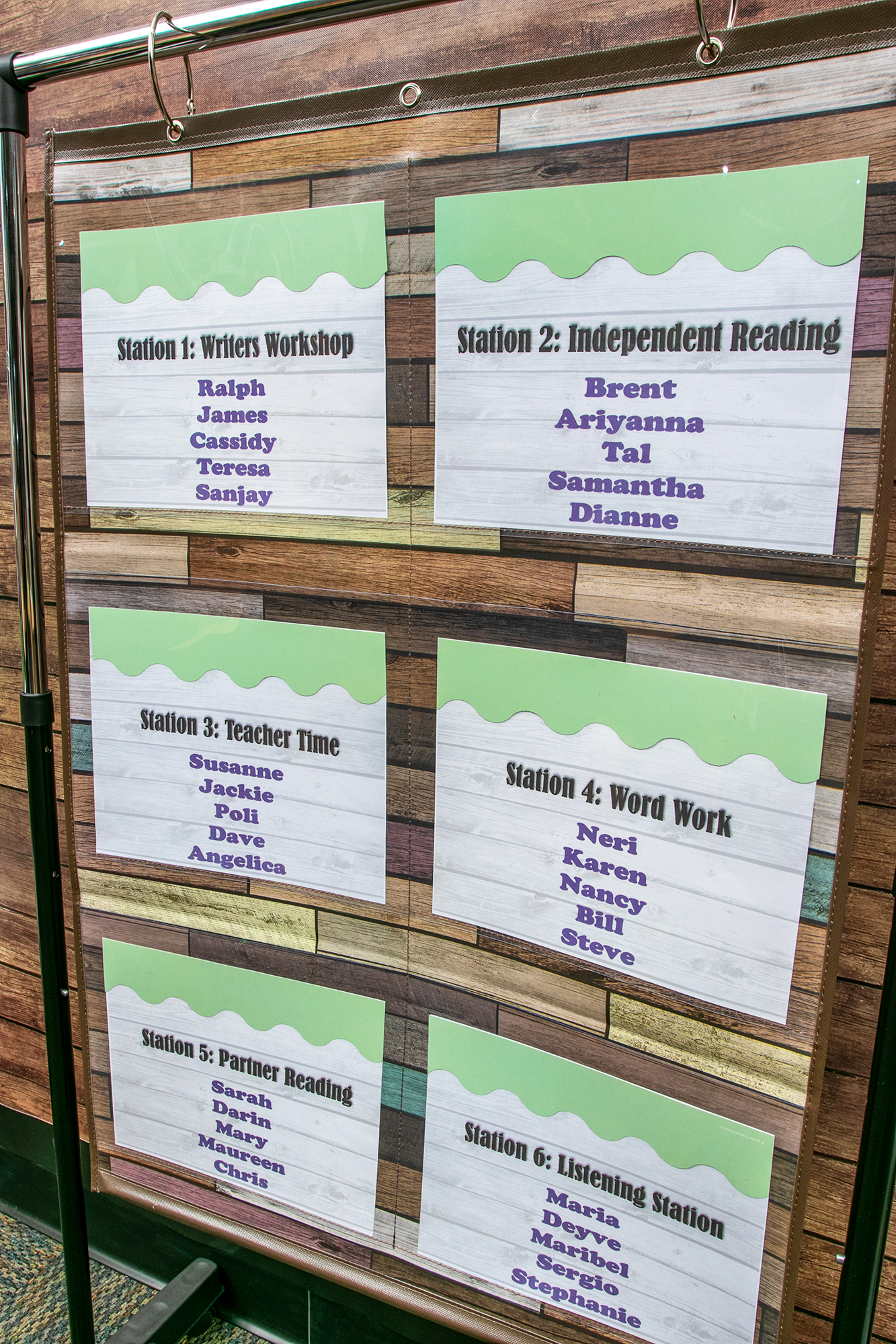 Reclaimed Wood Large 6 Pocket Chart (26" x 38")