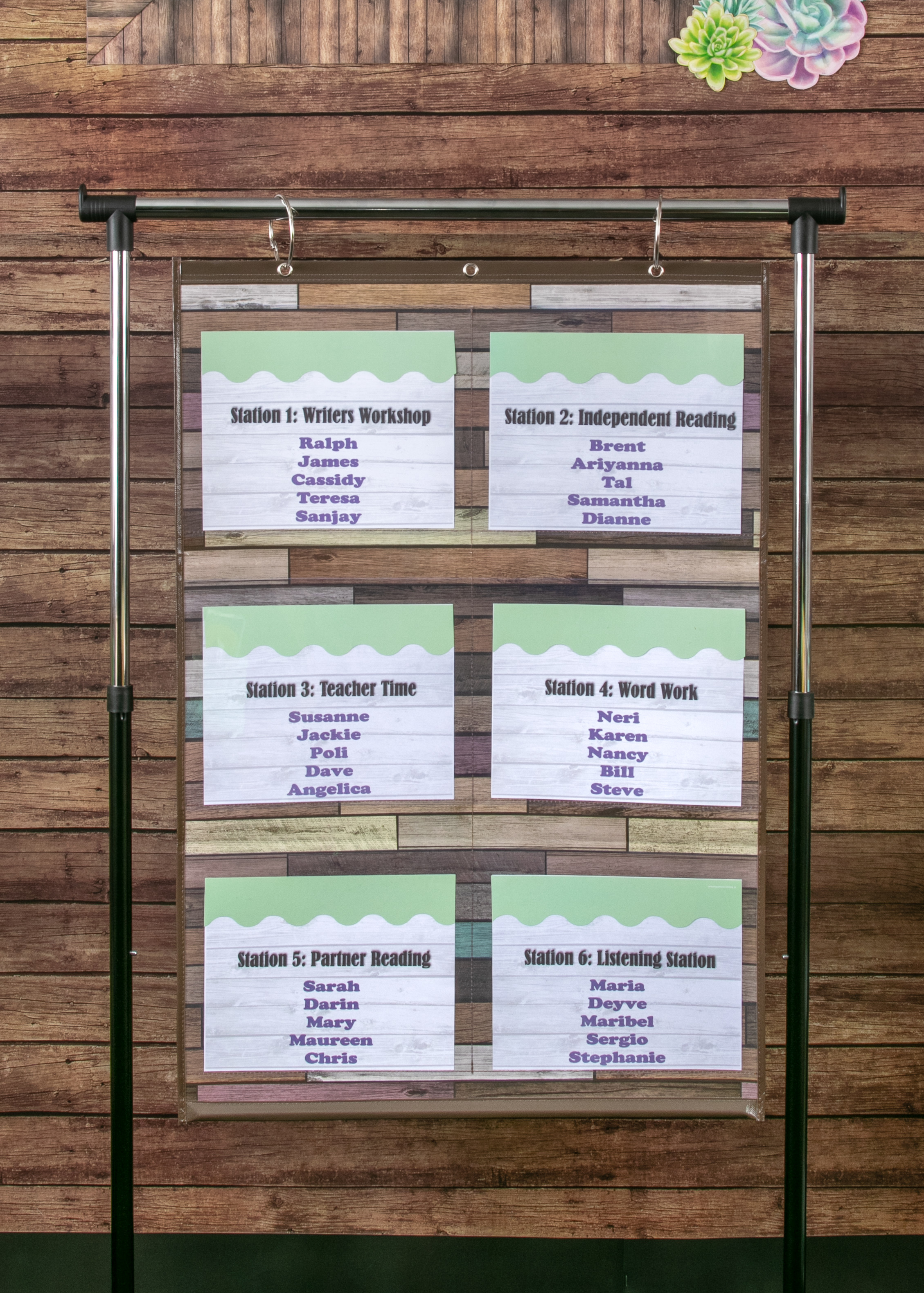 Reclaimed Wood Large 6 Pocket Chart (26" x 38")