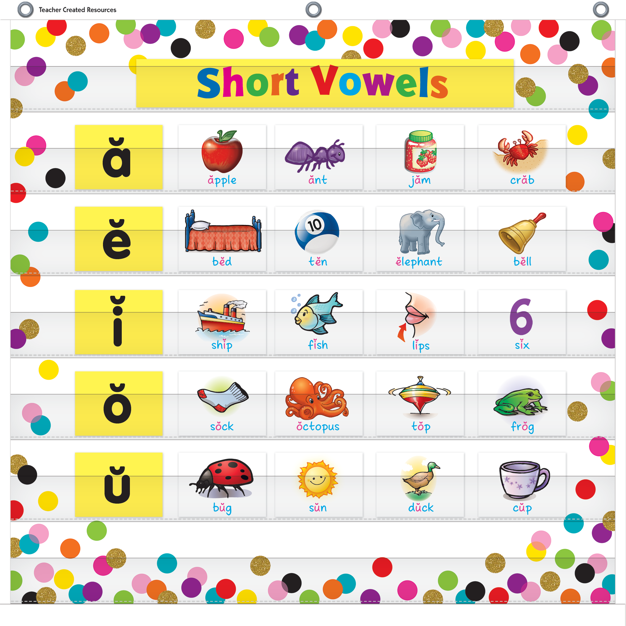 Confetti 7 Pocket Chart (28" x 28")