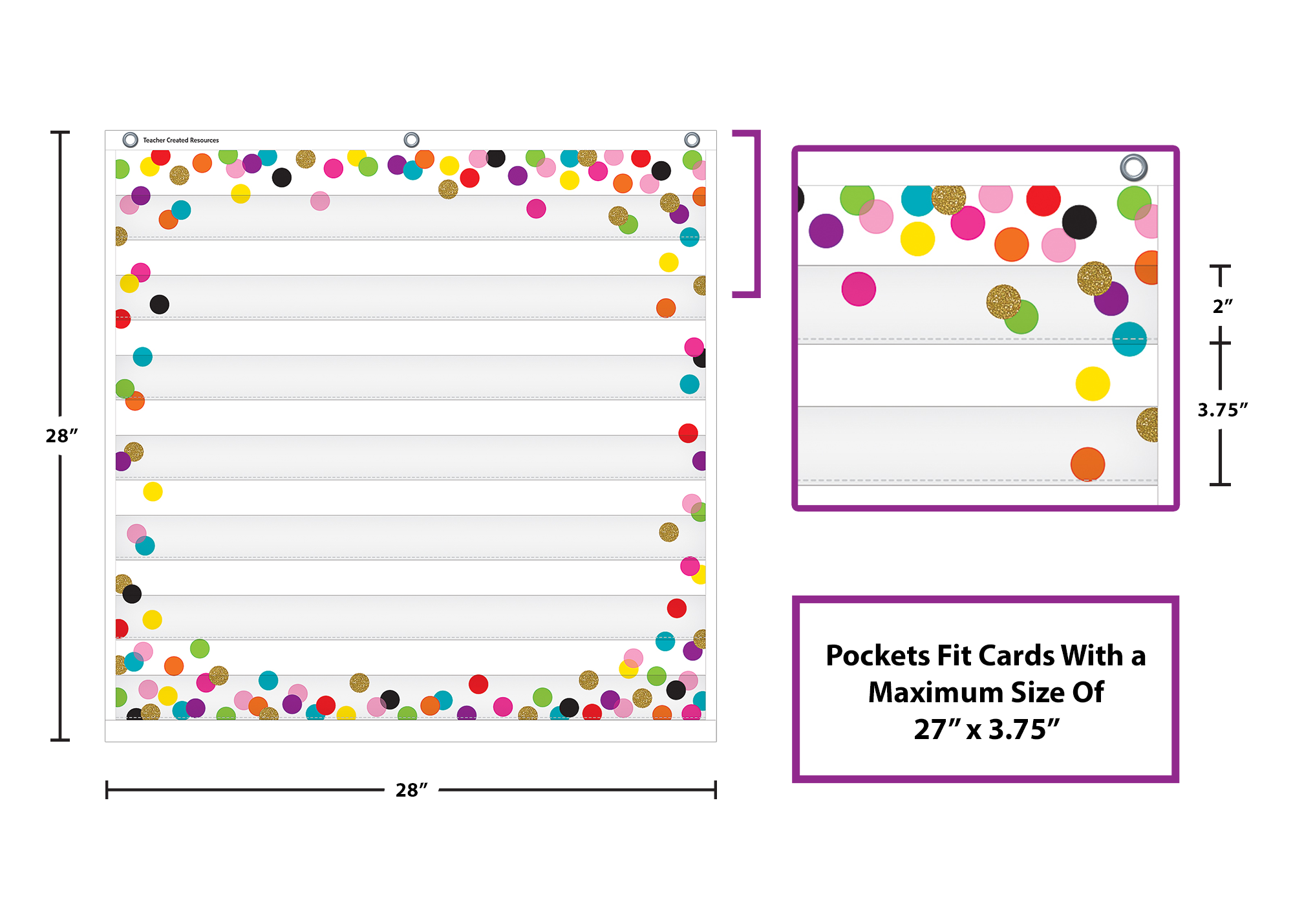 Confetti 7 Pocket Chart (28" x 28")