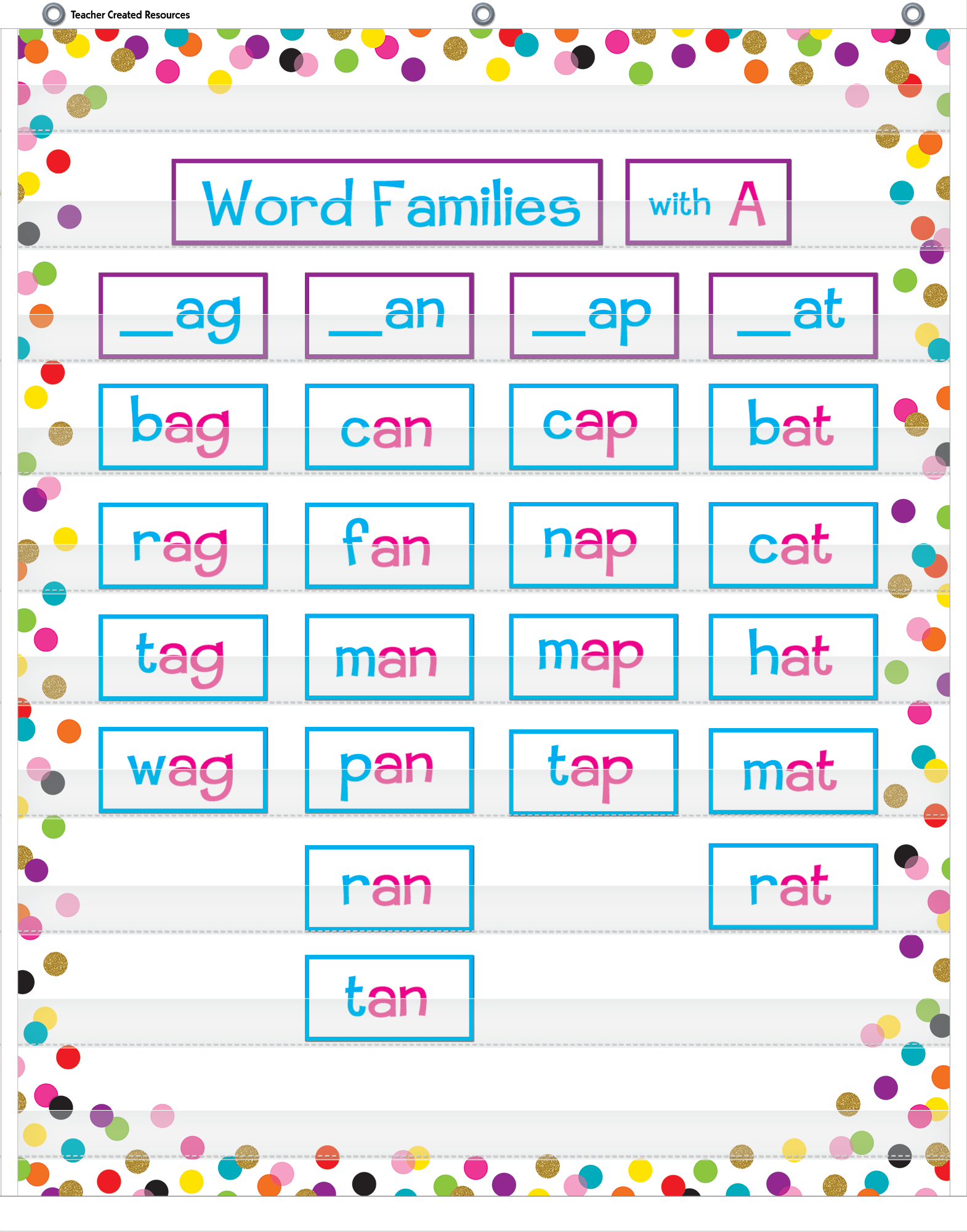 Confetti 10 Pocket Chart (34" x 44")
