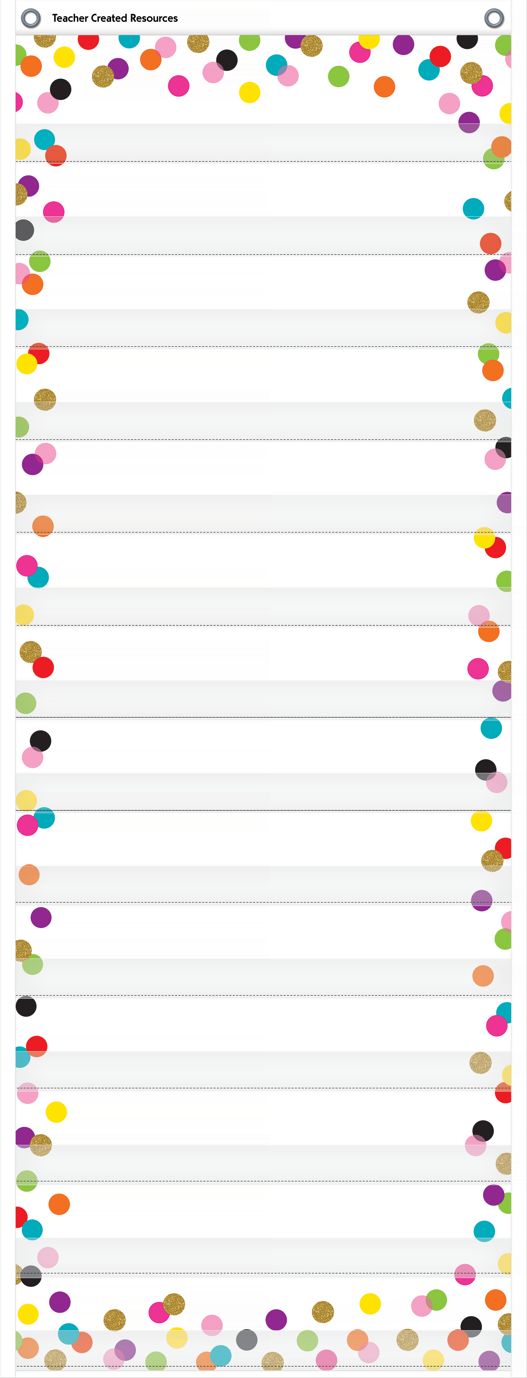 Confetti 14 Pocket Daily Schedule Pocket Chart (13" x 34")