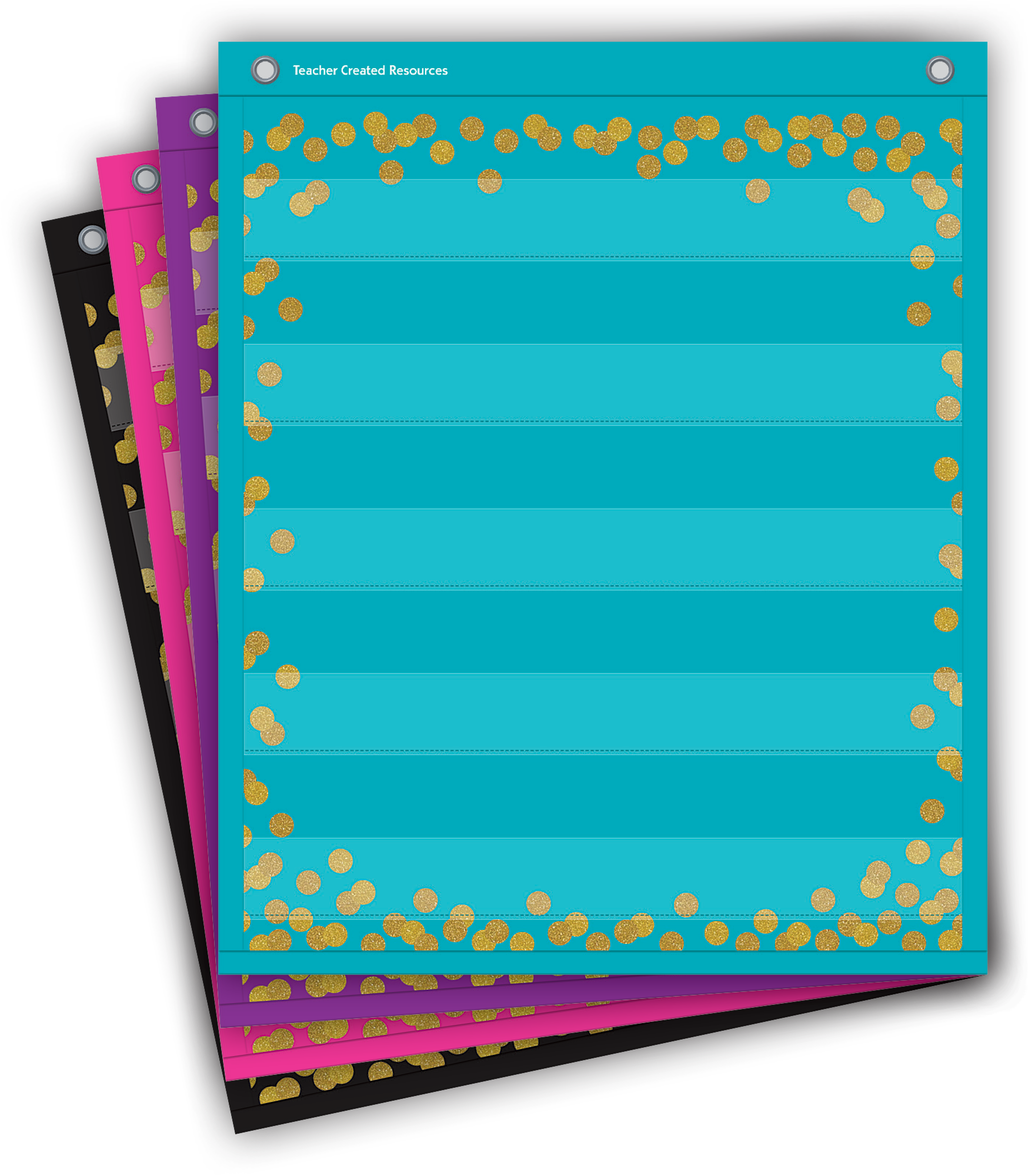 Confetti Colorful Magnetic Mini Pocket Charts (14" x 17")