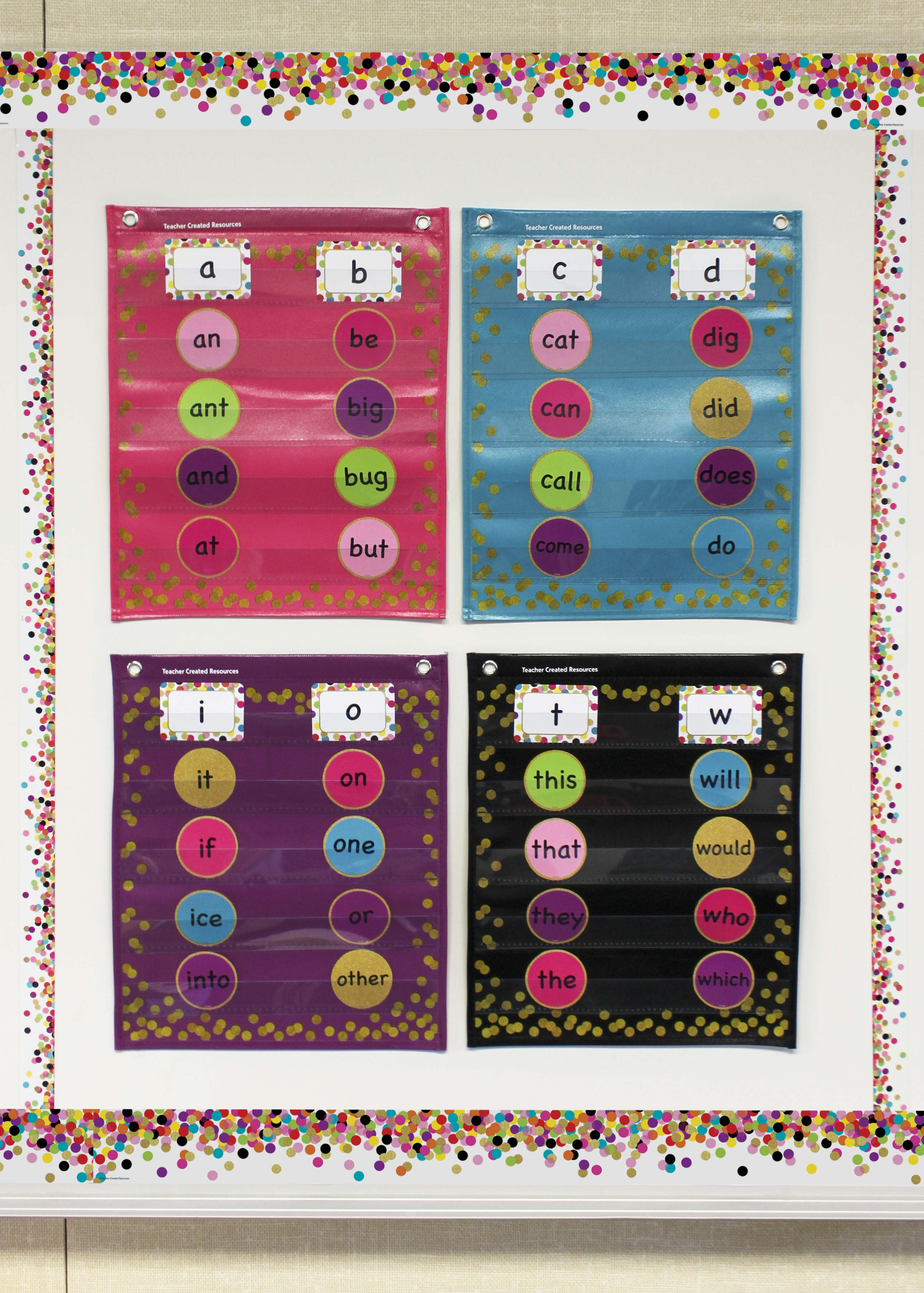 Confetti Colorful Magnetic Mini Pocket Charts (14" x 17")