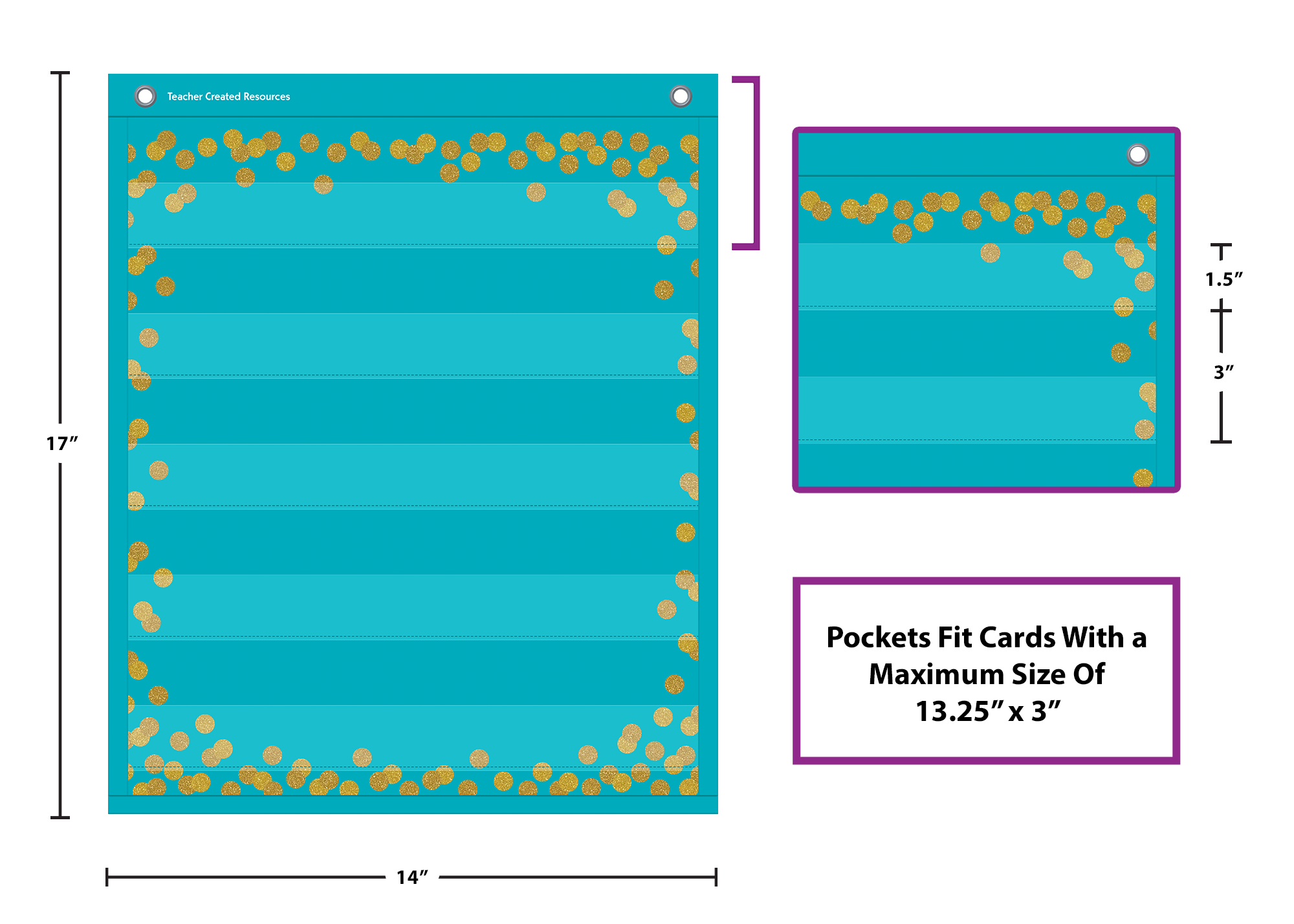 Confetti Colorful Magnetic Mini Pocket Charts (14" x 17")
