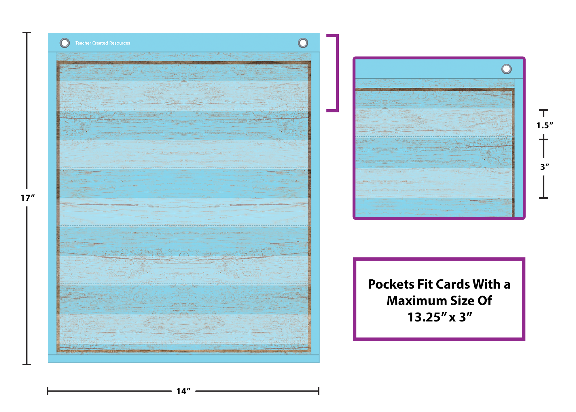 Painted Wood Magnetic Mini Pocket Charts (14" x 17")