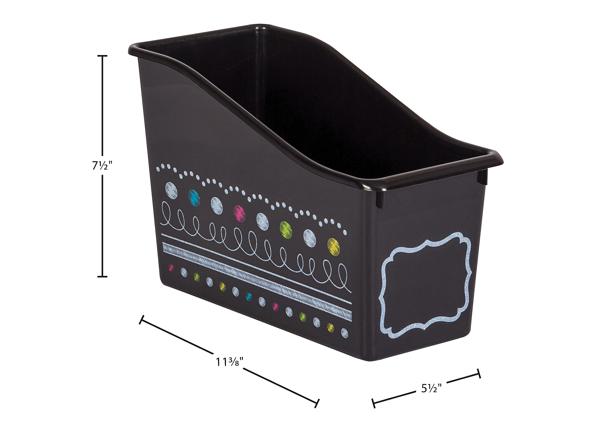 Chalkboard Brights Plastic Book Bin