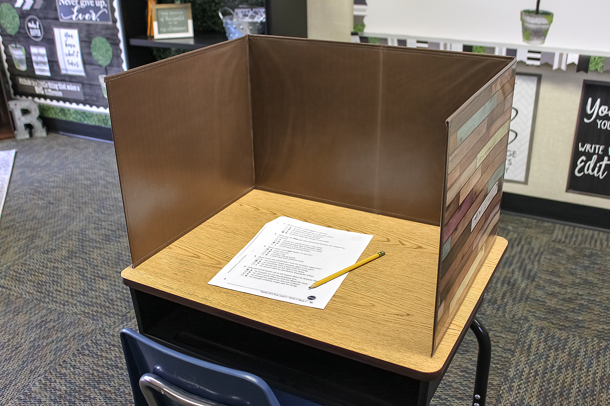 Reclaimed Wood Classroom Privacy Screen