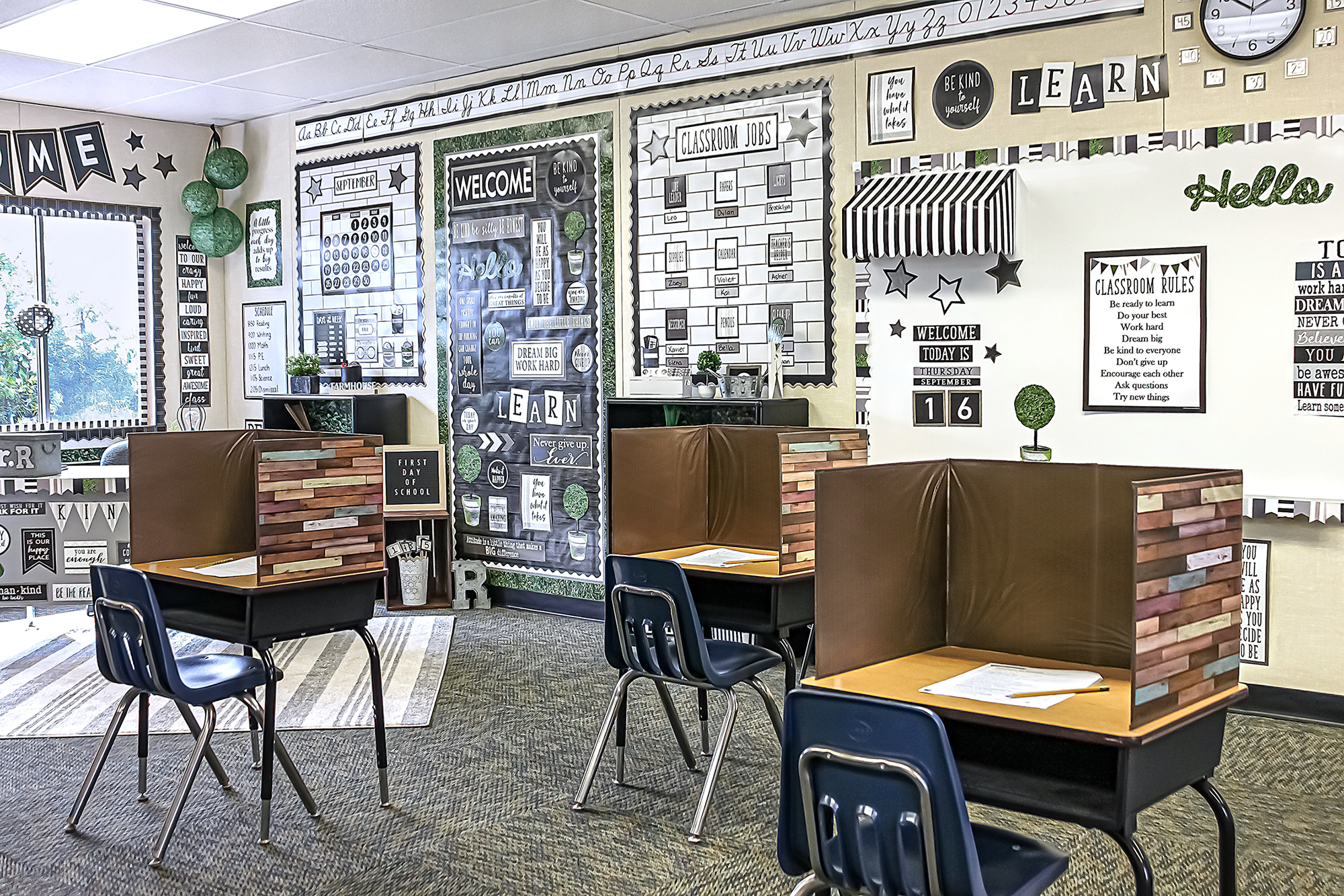 Reclaimed Wood Classroom Privacy Screen