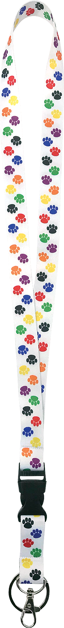 Colorful Paw Prints Lanyard