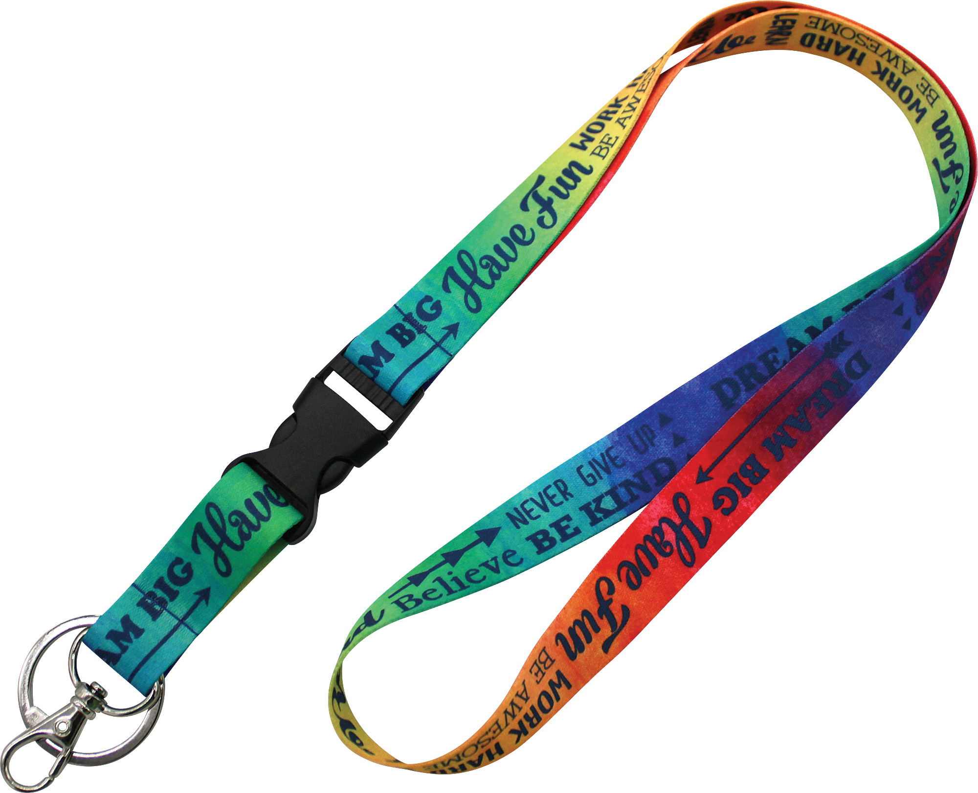 Positive Sayings Watercolor Lanyard