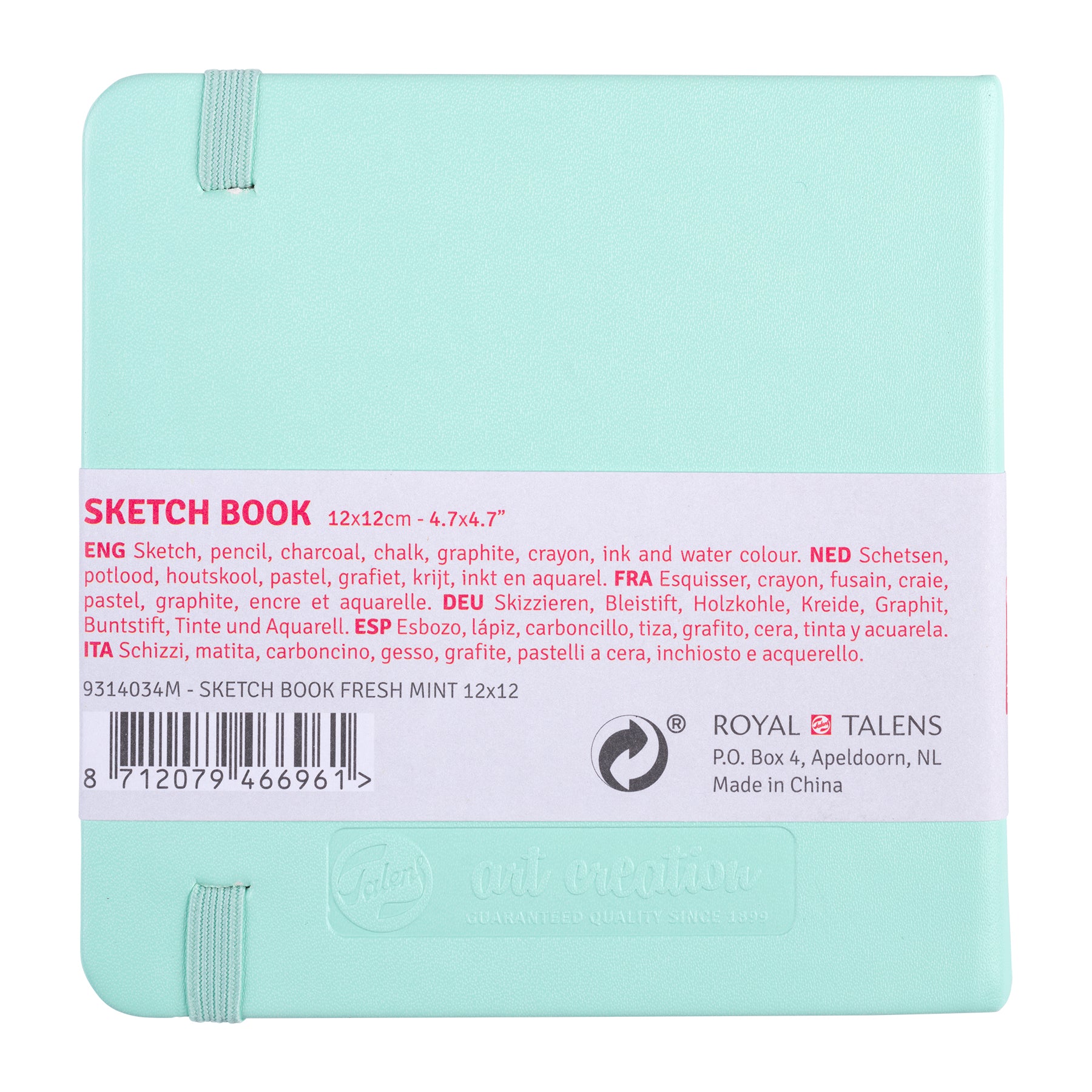Sketchbook, 80 Sheets, 90lbs, Fresh Mint Cover, 4.7" x 4.7"